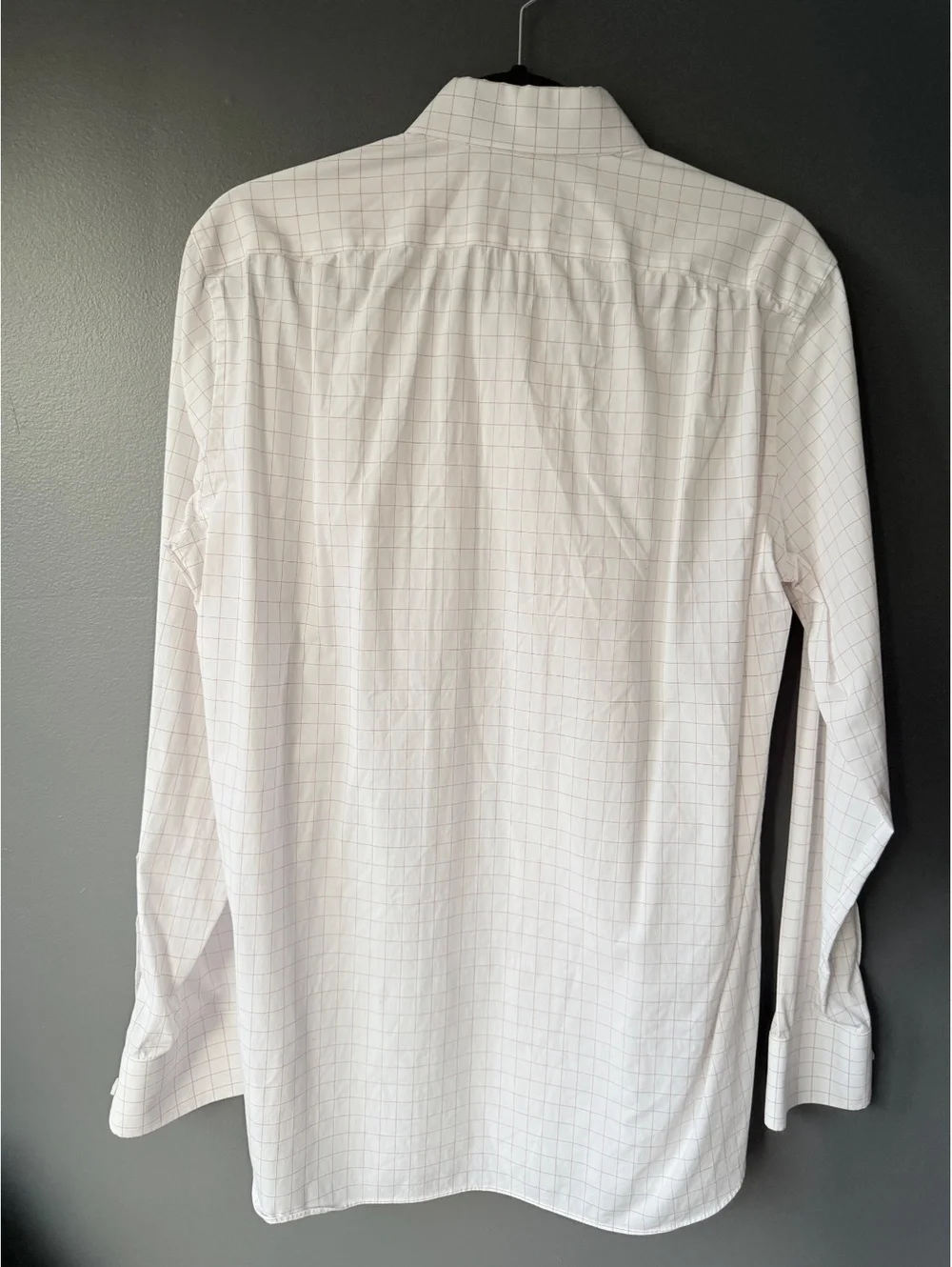 J.Crew Thompson Stretch Wrinkle-Free White and Pink Check Dress Shirt, Size M